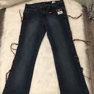 Parkers Jeans Dark Washed Suede String Side Jeans